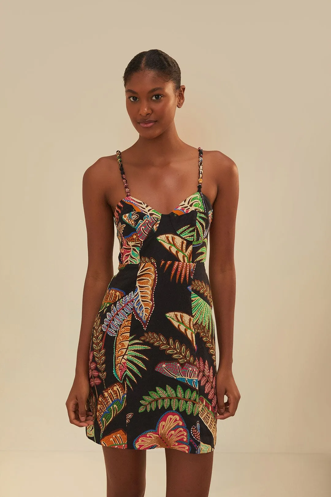 Cool Foliage Black Mini Dress | Parallel