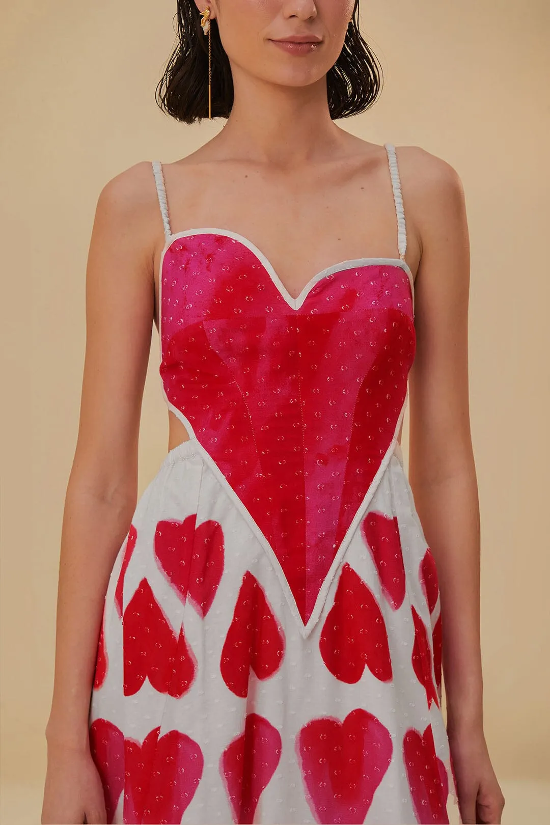 Painted Hearts Off-White Straps Maxi Dress sold by FARM Rio product image thumbnail 3