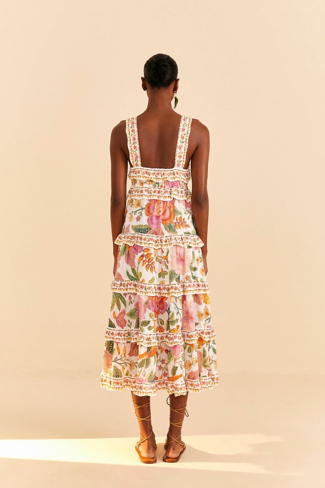 Off-White Macaw Bloom Midi Dress sold by FARM Rio product image thumbnail 4
