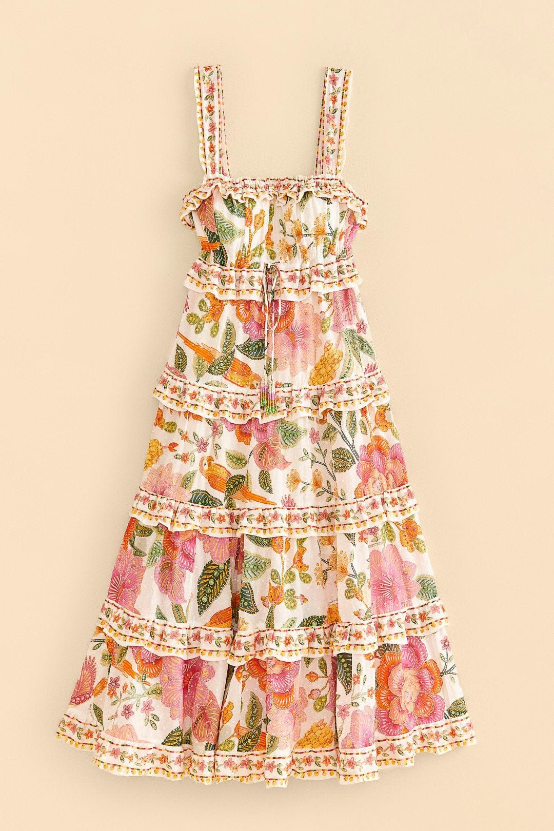 Off-White Macaw Bloom Midi Dress sold by FARM Rio product image thumbnail 6