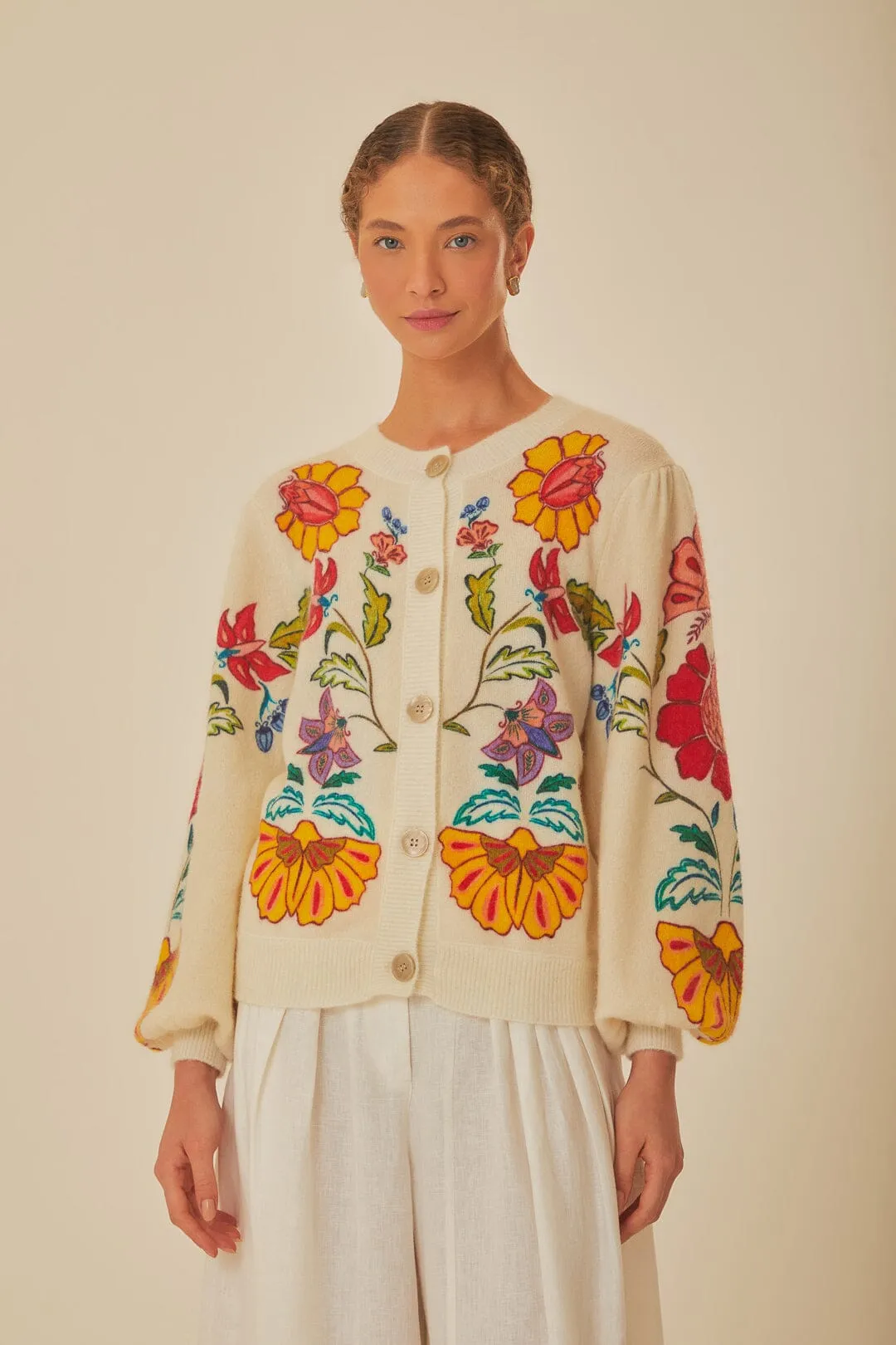 Floral Insects Knit Cardigan sold by FARM Rio