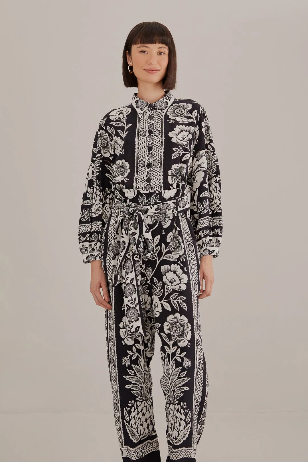 Black Pineapple Garden Jumpsuit sold by FARM Rio product image thumbnail 2