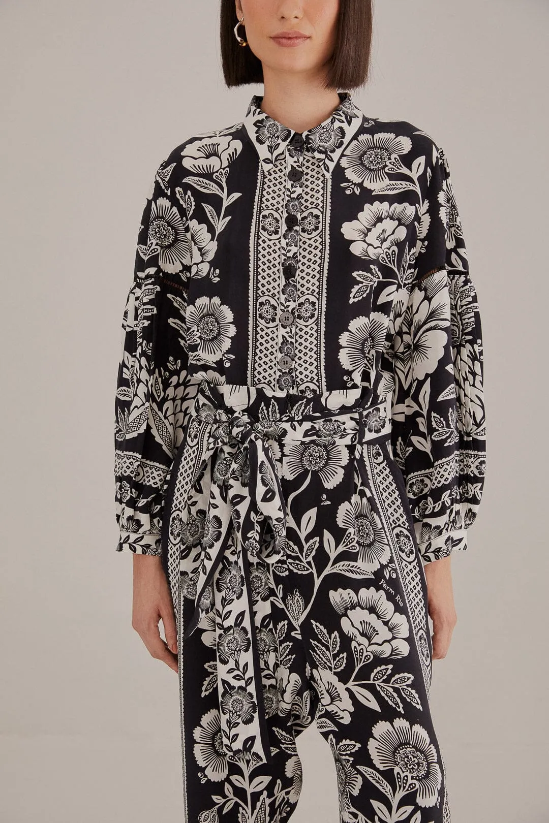 Black Pineapple Garden Jumpsuit sold by FARM Rio product image thumbnail 5