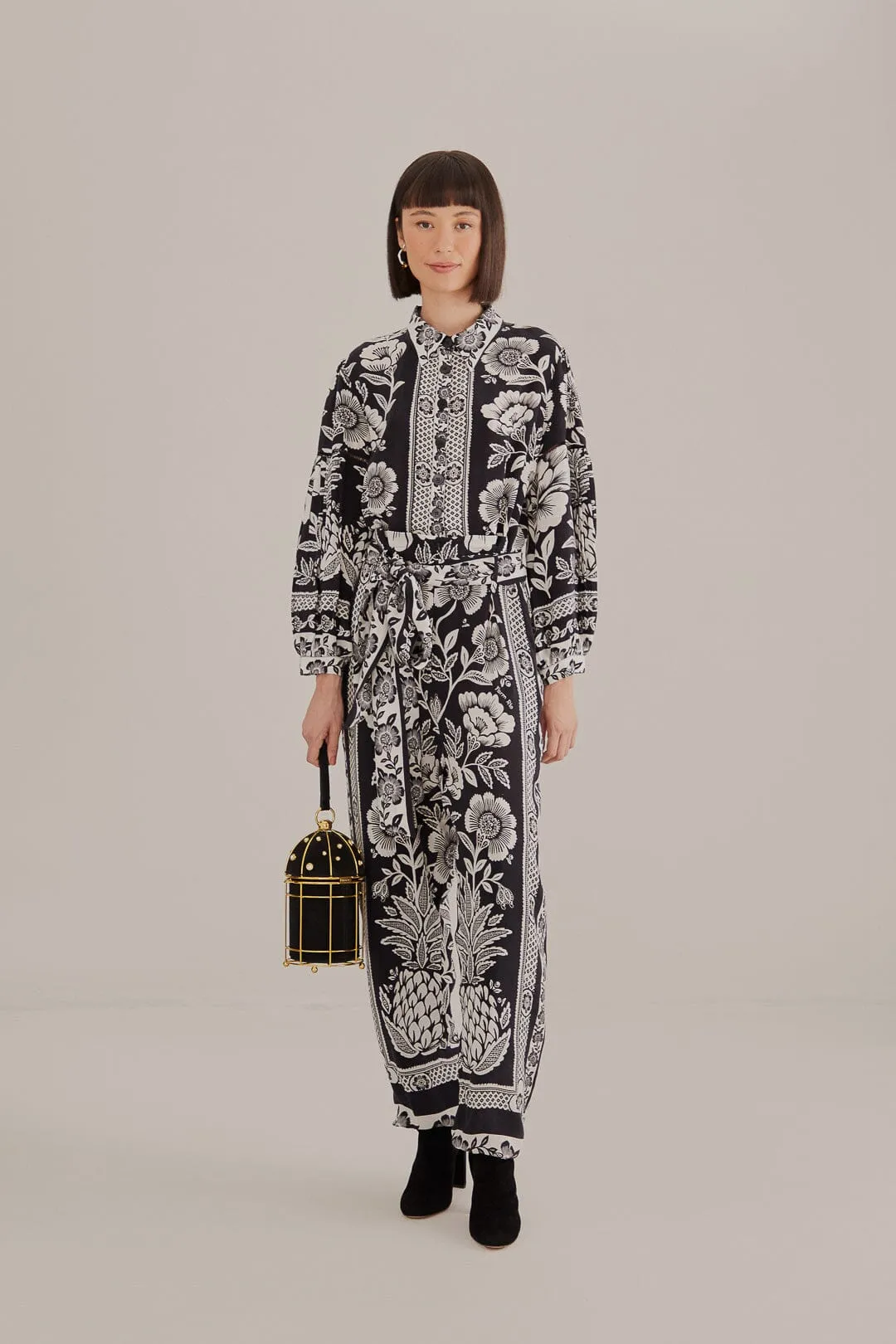 Black Pineapple Garden Jumpsuit sold by FARM Rio