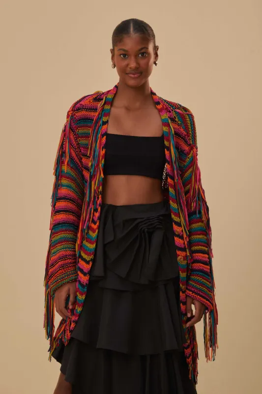 Colorful Stripes Knit Cardigan sold by FARM Rio