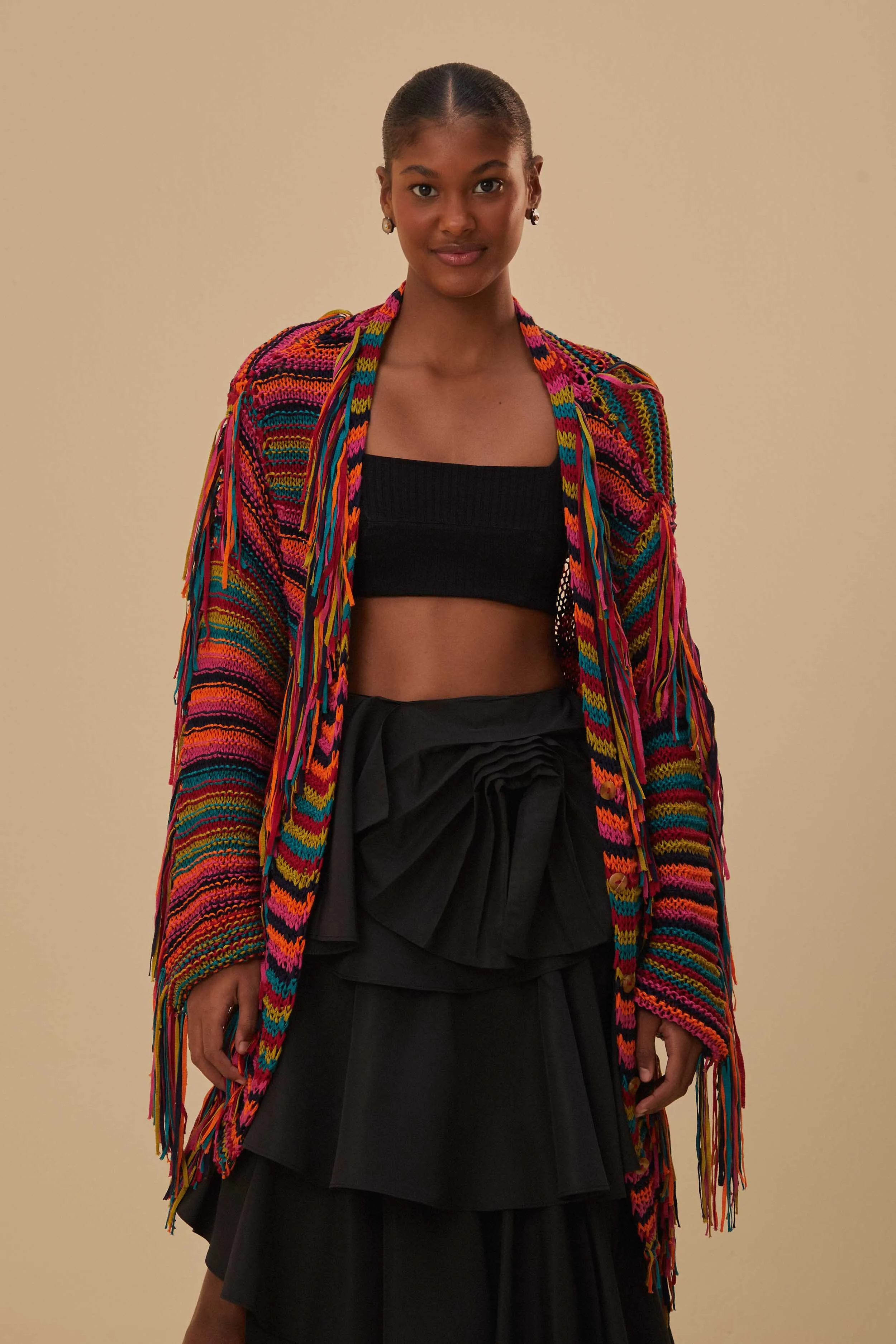 Colorful Stripes Knit Cardigan sold by FARM Rio