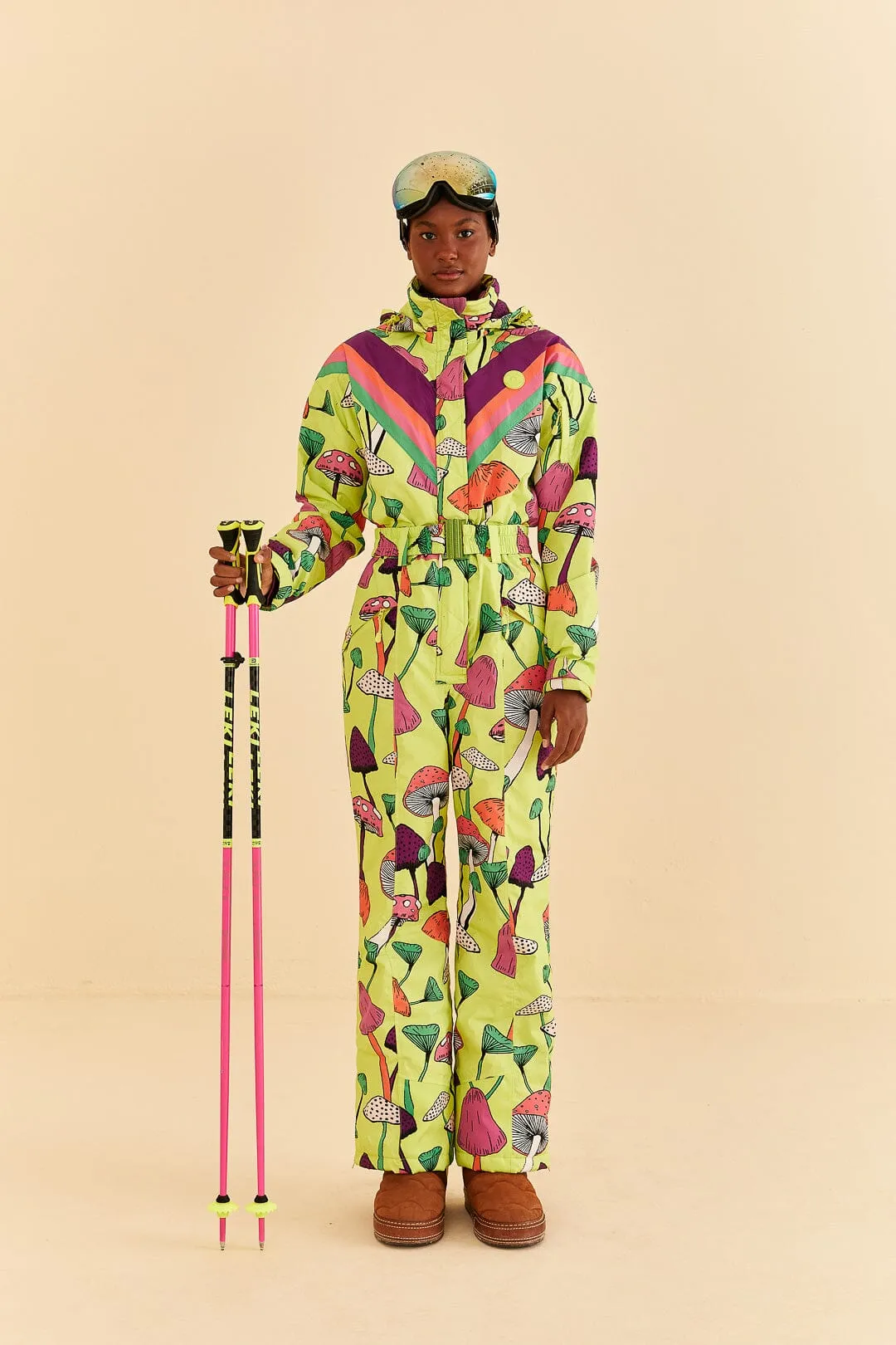 Lime Green New Mushroom Ski Jumpsuit sold by FARM Rio