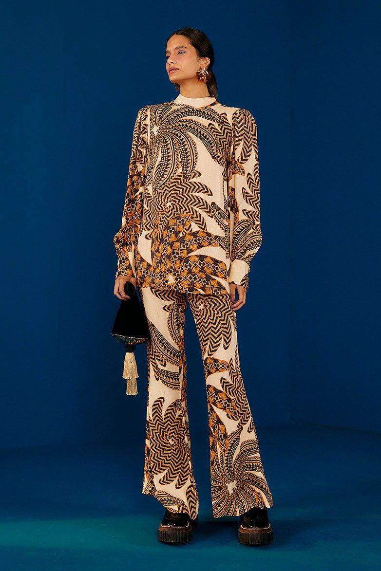 Sand Yawanawa Banana Lenzing™ Ecovero™ Viscose Blouse sold by FARM Rio product image thumbnail 2