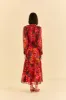 Red Rooster Leaves Long Sleeve Maxi Dress sold by FARM Rio