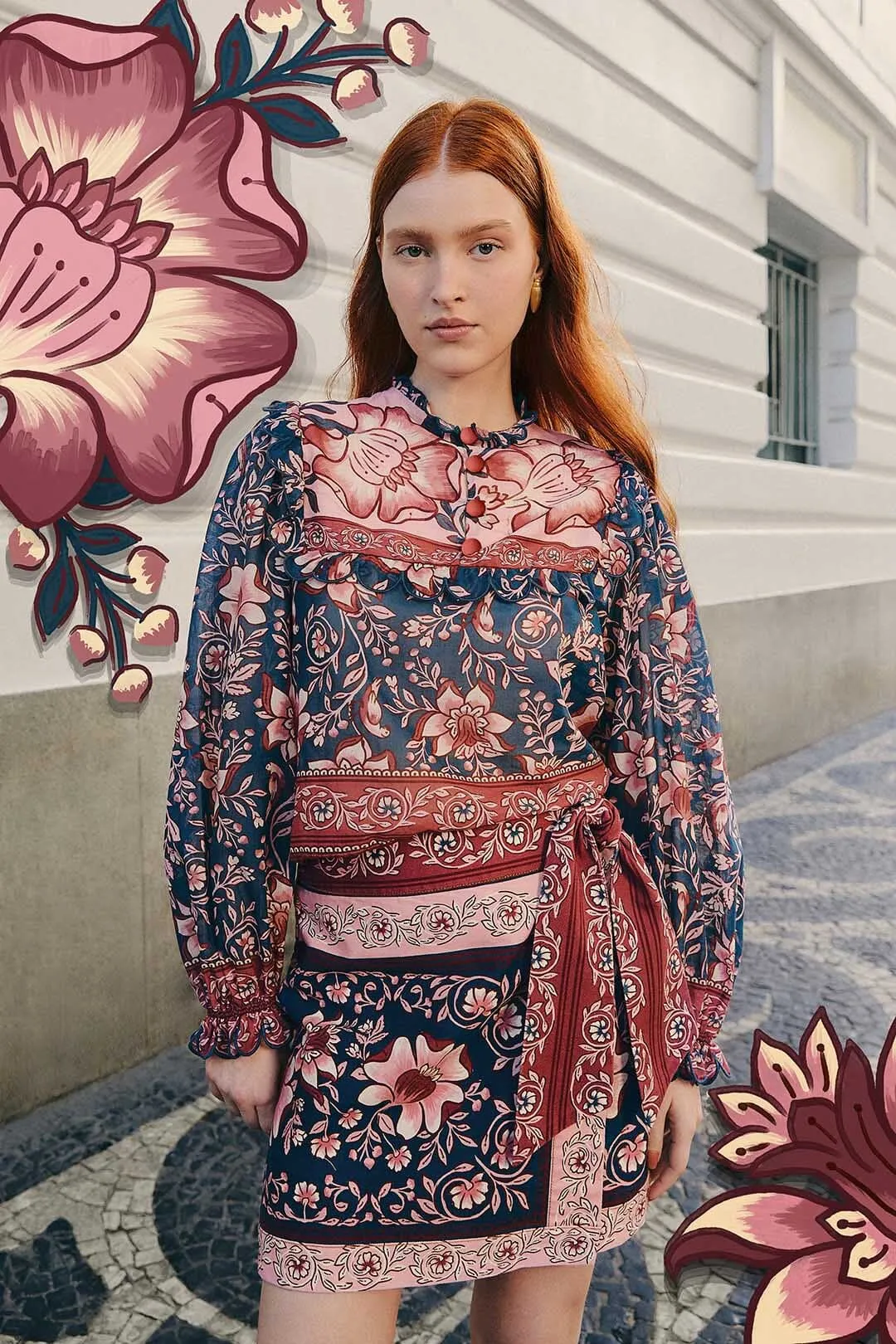 Teal Ainika Charm Overlapped Skirt sold by FARM Rio product image thumbnail 2