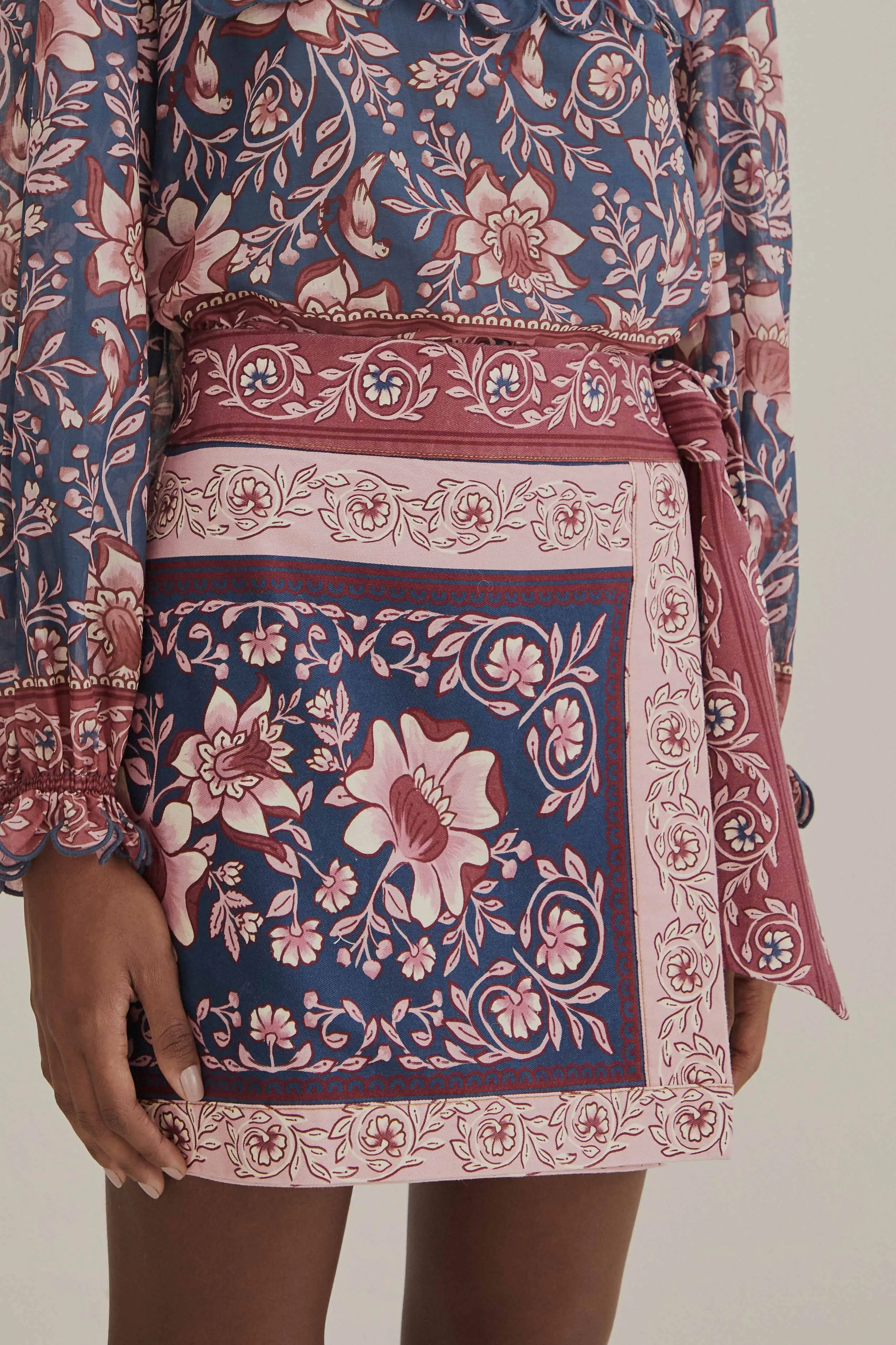 Teal Ainika Charm Overlapped Skirt sold by FARM Rio product image thumbnail 3