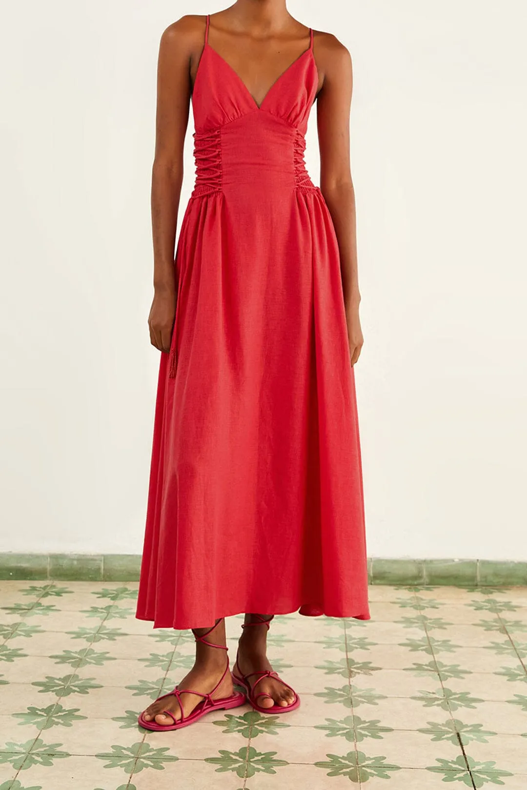 Red Sleeveless Midi Dress sold by FARM Rio