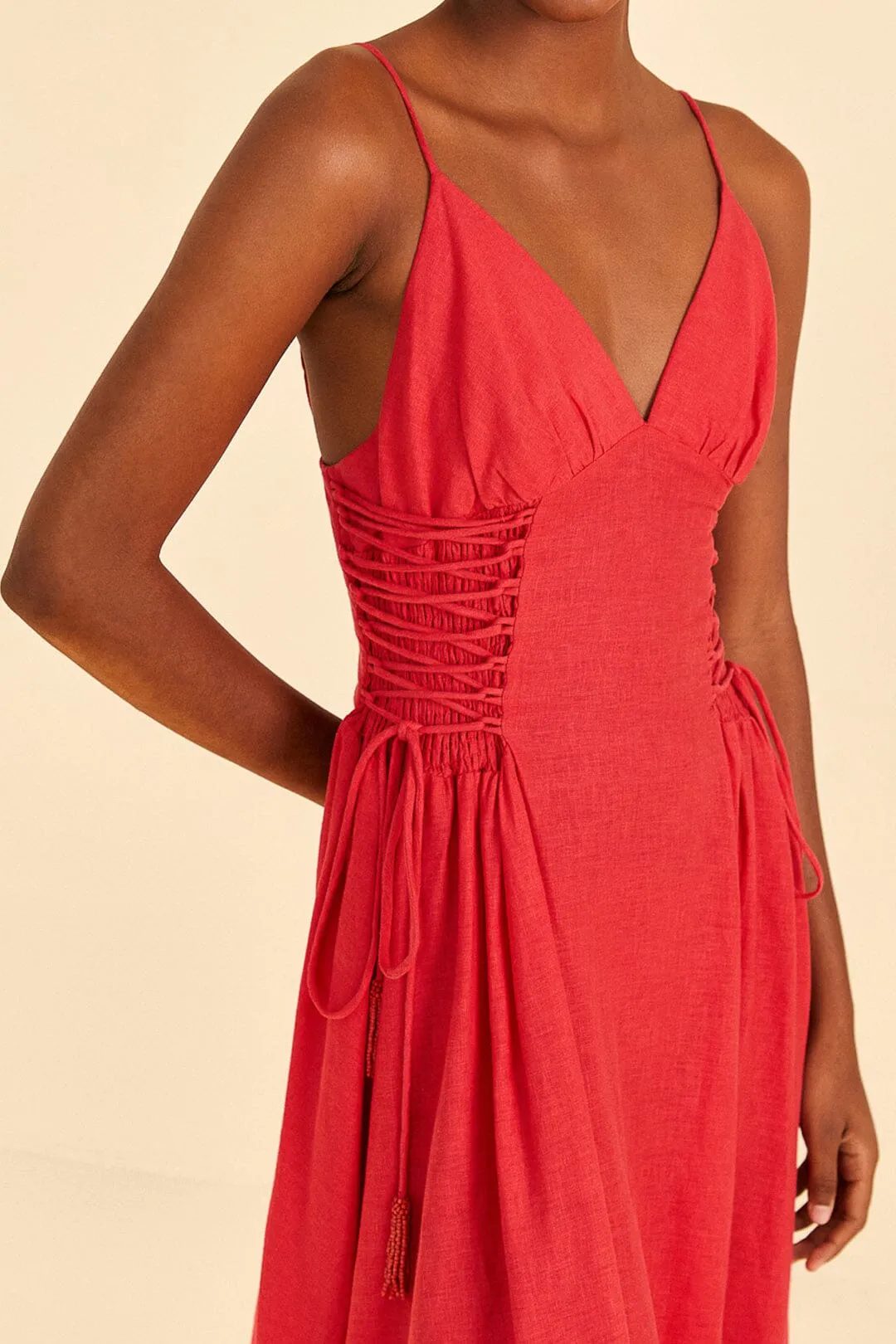 Red Sleeveless Midi Dress sold by FARM Rio product image thumbnail 2