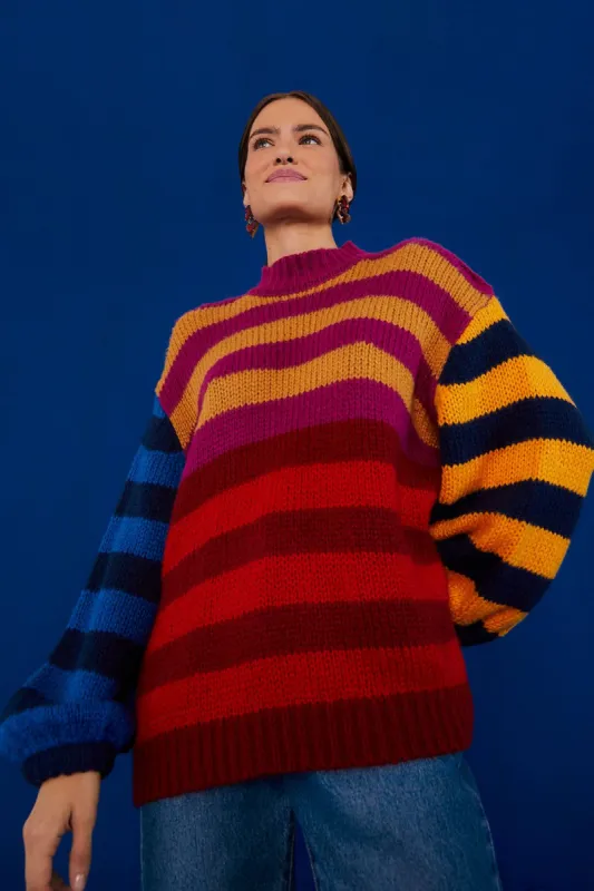 Luna Stripes Sweater sold by FARM Rio