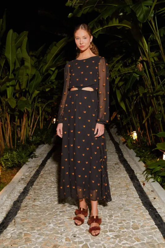 Lurex Bananas Embroidered Midi Dress sold by FARM Rio
