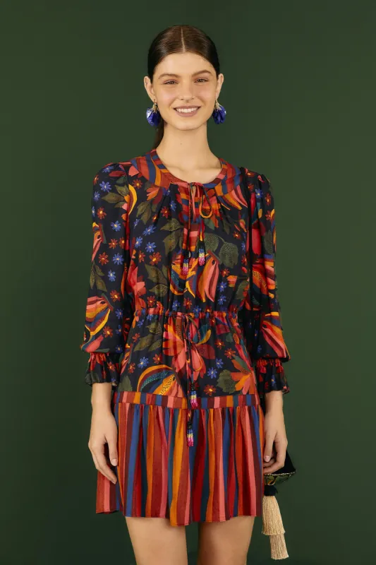 Black Banana Sky Lenzing™ Ecovero™ Viscose Mini Dress sold by FARM Rio