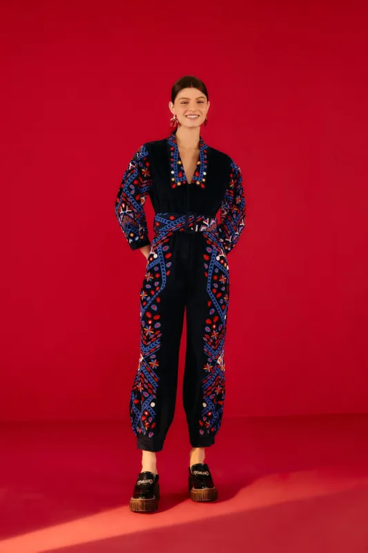 Embroidered Corduroy Jumpsuit sold by FARM Rio