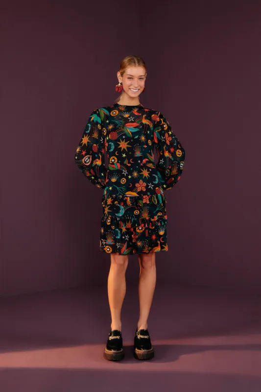 Black Cerrado Sky Lenzing™ Ecovero™ Mini Dress sold by FARM Rio