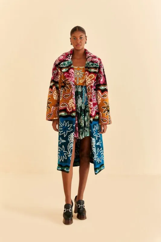 Black Sweet Mermaids Fleece Coat sold by FARM Rio