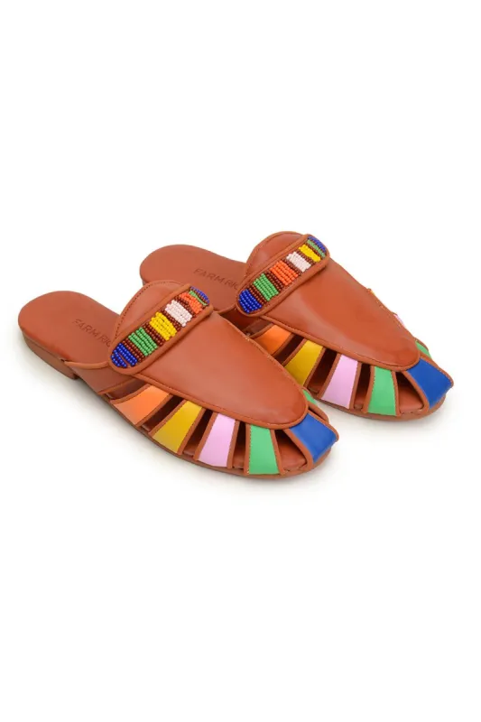 RUST RAINBOW BEADED MULE sold by FARM Rio