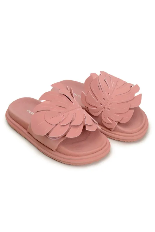 PALE PINK MONSTERA ANATOMIC SLIDE SANDAL sold by FARM Rio