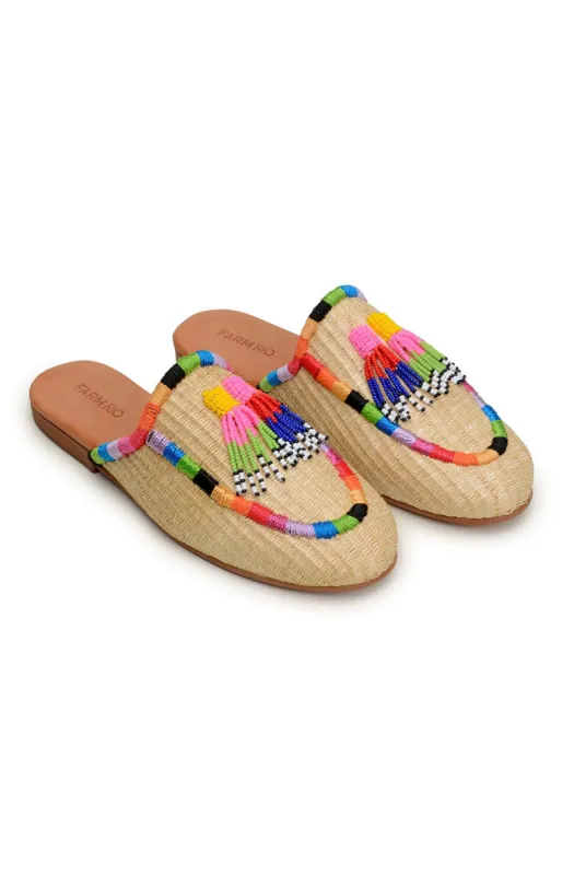 NATURAL RAFFIA MULE sold by FARM Rio