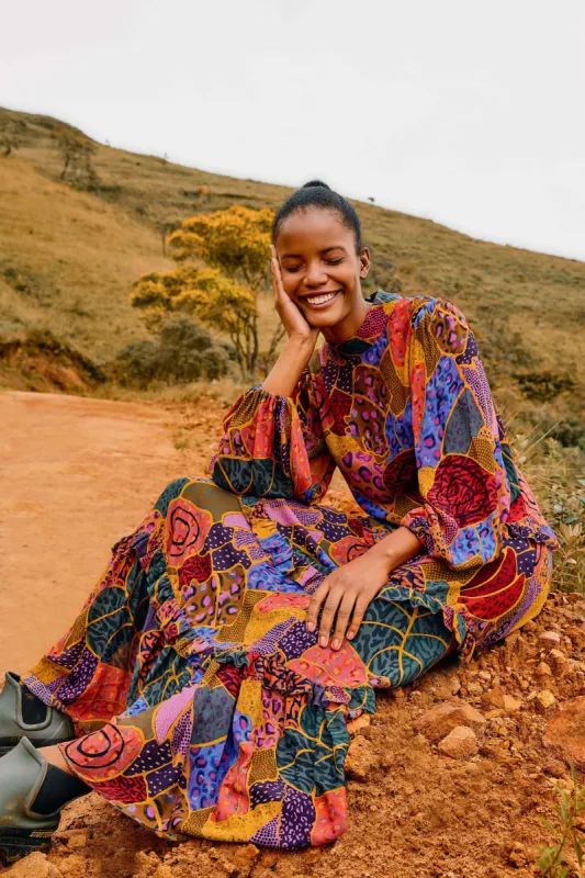 HIDDEN ANIMALS MAXI DRESS sold by FARM Rio