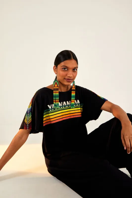 YAWANAWA KNIT JERSEY EMBROIDERED JUMPSUIT sold by FARM Rio