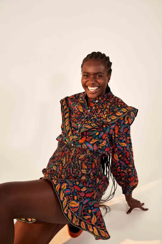 BLACK MINI PINEAPPLES MINI DRESS sold by FARM Rio