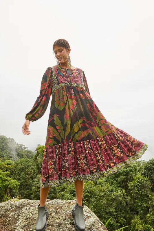 TROPICAL FOREST MIDI DRESS sold by FARM Rio