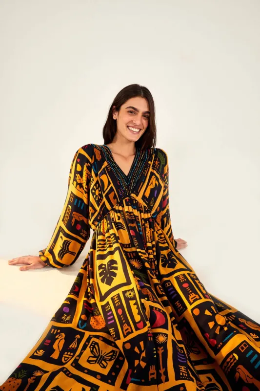 TROPICAL ICONS MIDI DRESS sold by FARM Rio