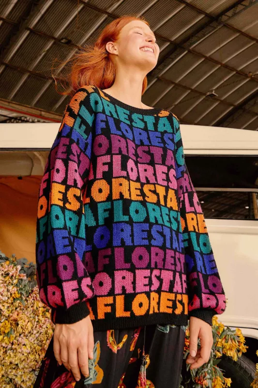 RAINBOW FLORESTA TRICOT BLACK sold by FARM Rio