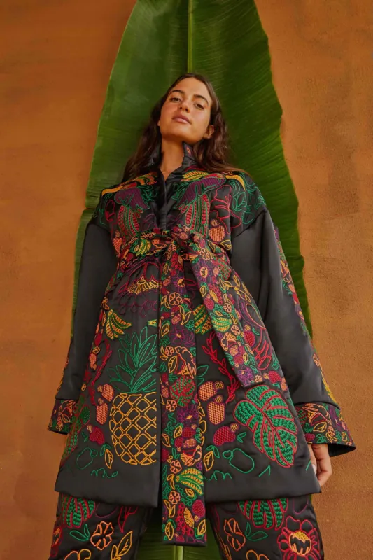 BLACK EMBROIDERED KIMONO sold by FARM Rio