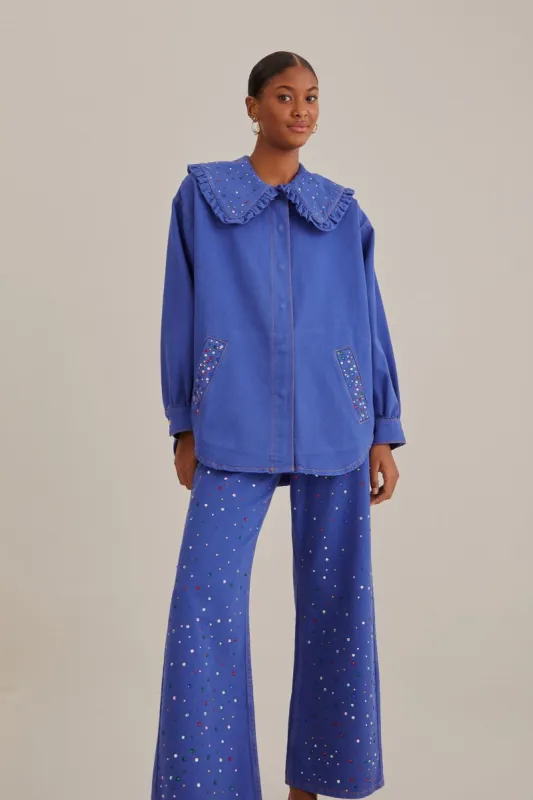 Blue Alix Hotfix Wide Pants sold by FARM Rio