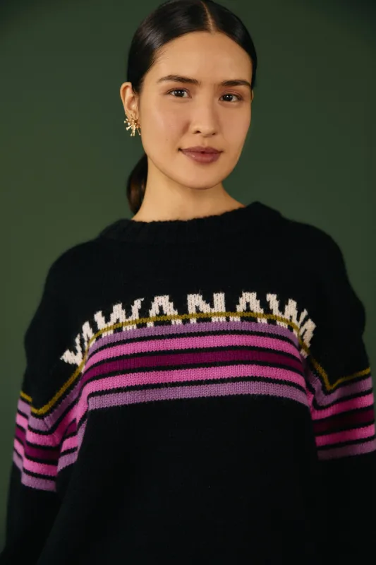Black Graphic Yawanawa Sweater sold by FARM Rio
