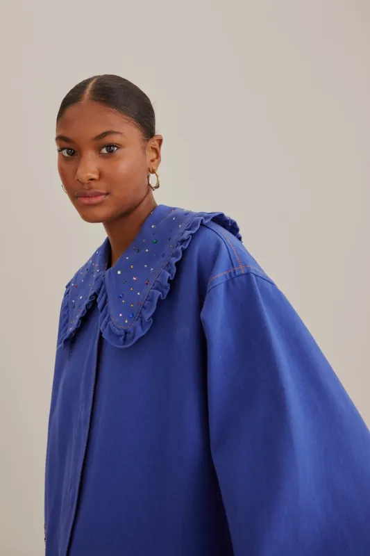 Blue Alix Hotfix Jacket sold by FARM Rio
