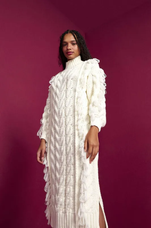 White Midi Sweater Dress sold by FARM Rio