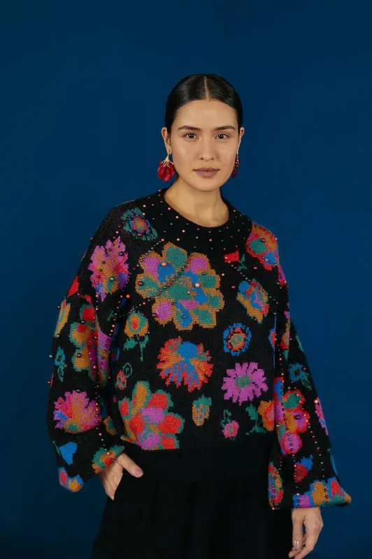 Lilys Garden Embroidered Sweater sold by FARM Rio