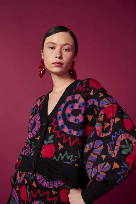 Black Jungle Fruits Cardigan sold by FARM Rio