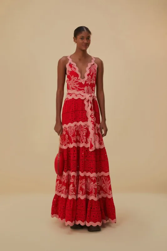 Flowerful Birds Red Mix Maxi Dress sold by FARM Rio
