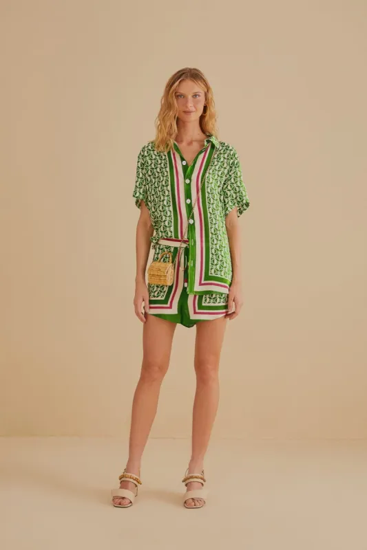 Green Pineapple Scarf Shirt sold by FARM Rio