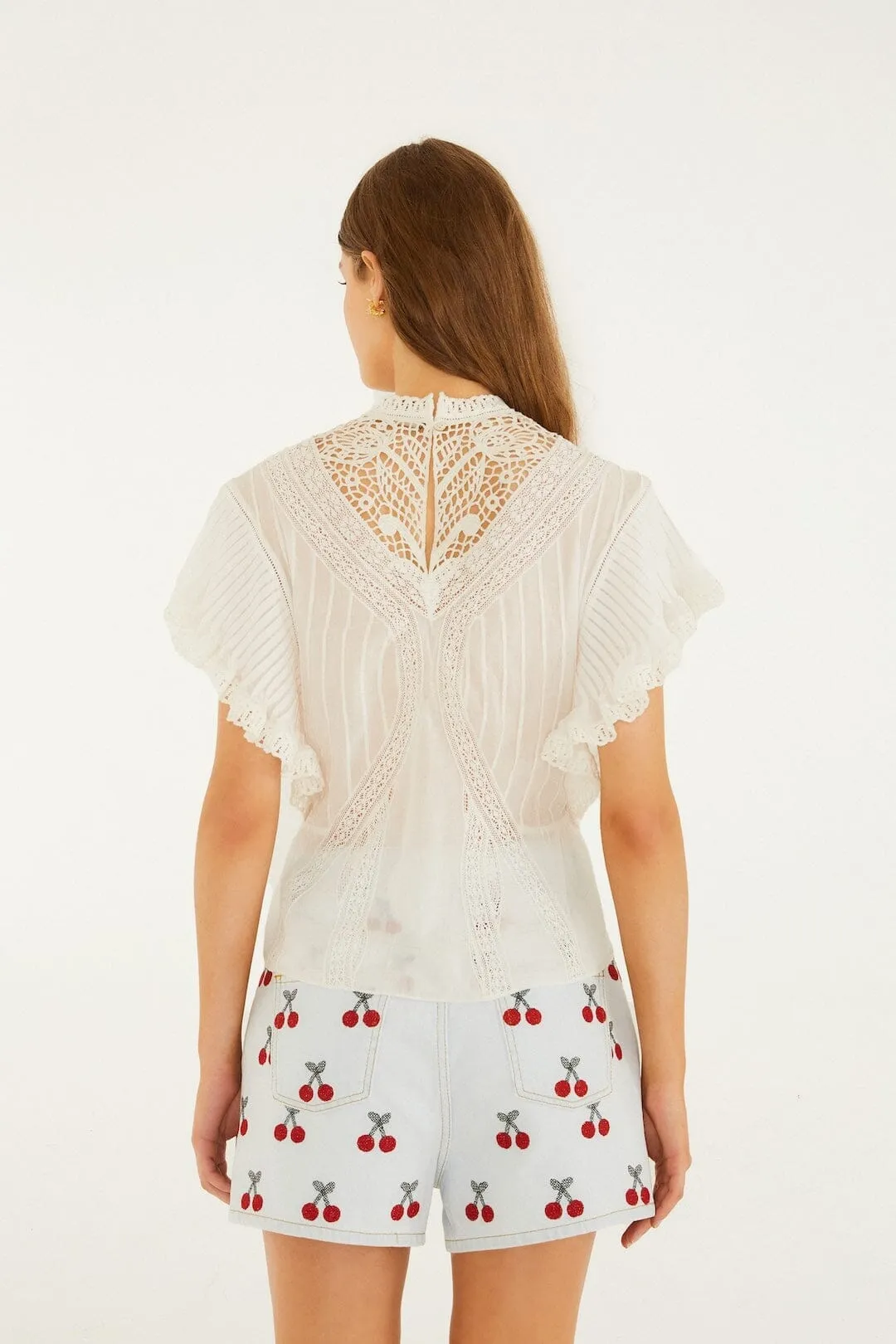 Off-White Blouse With Appliqués sold by FARM Rio product image thumbnail 3