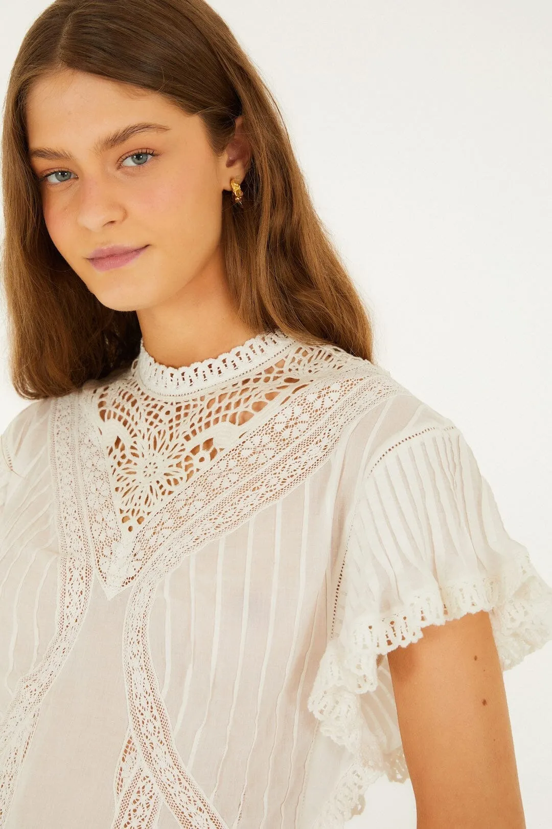 Off-White Blouse With Appliqués sold by FARM Rio