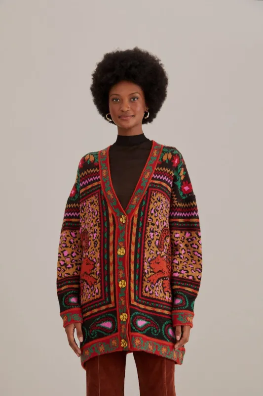 Mixed Tapestry Prints Knit Cardigan sold by FARM Rio