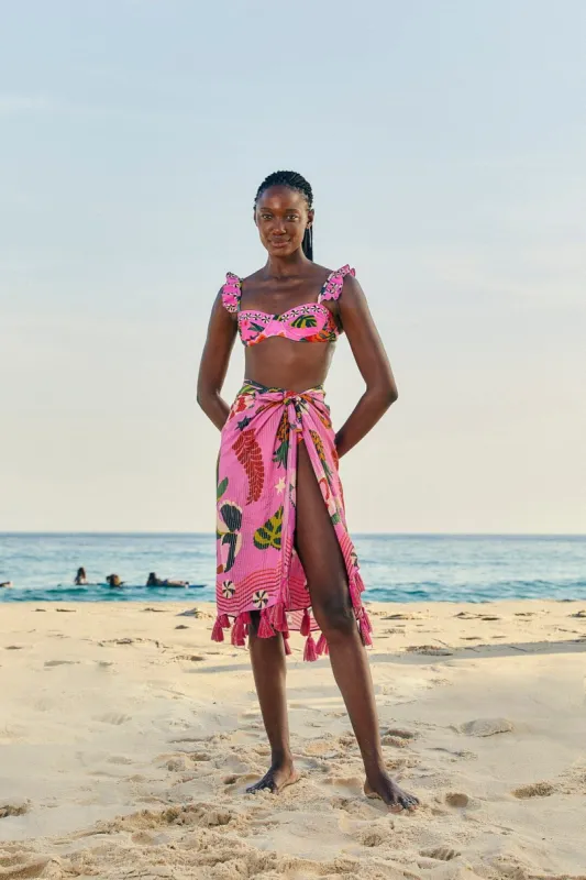 Pink Leopard Forest Sarong sold by FARM Rio