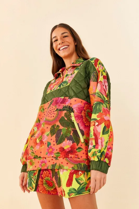 Orange Blooming Garden Sweatshirt made by FARM Rio