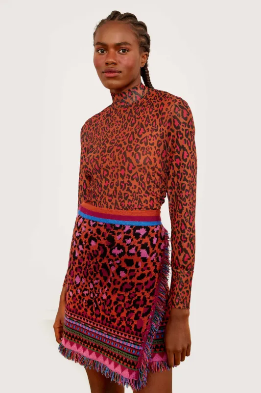 LEOPARD POP CARAMEL TULLE BLOUSE sold by FARM Rio