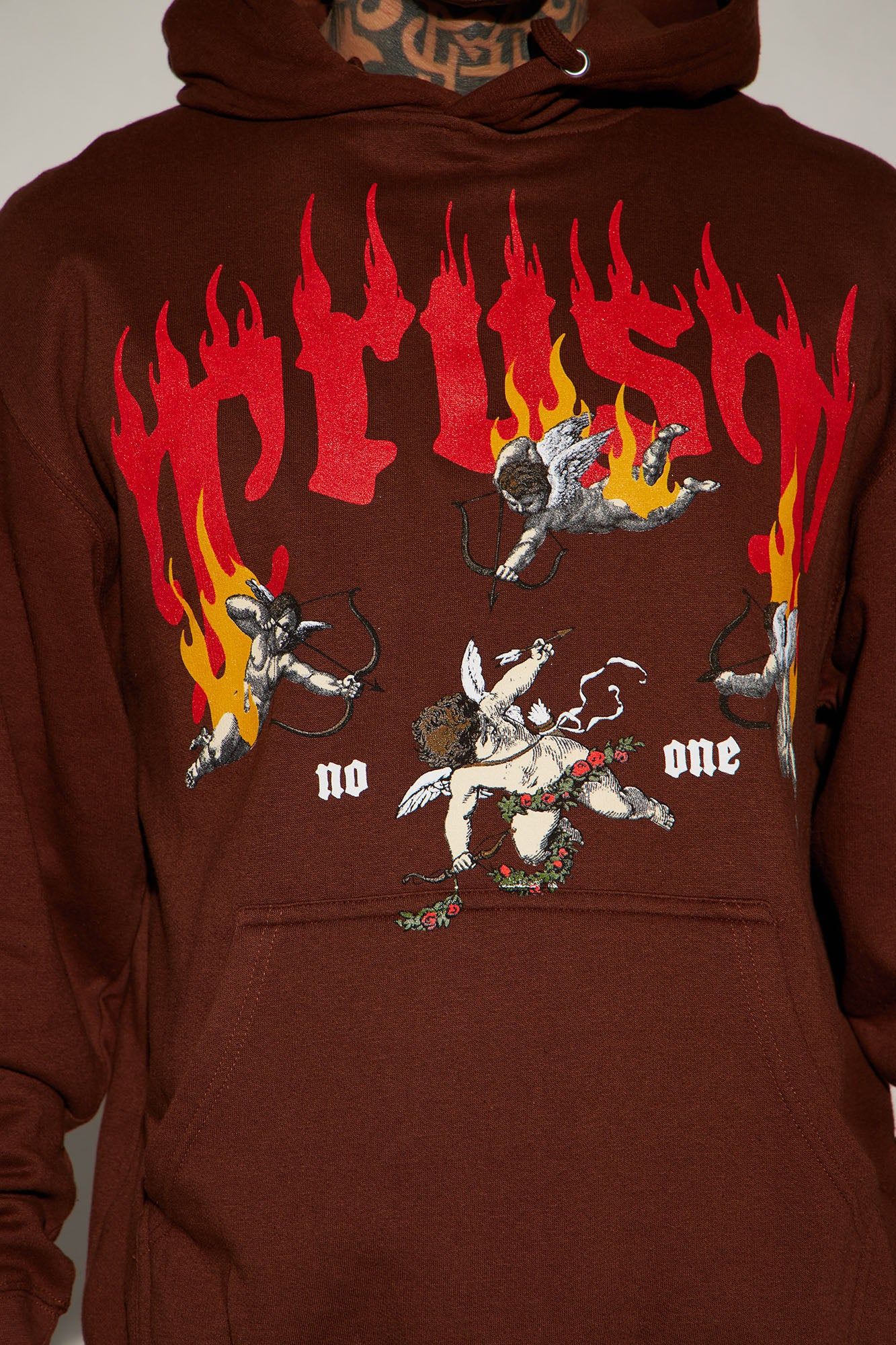 Trust None Hoodie - Chocolate sold by Fashion Nova product image thumbnail 3