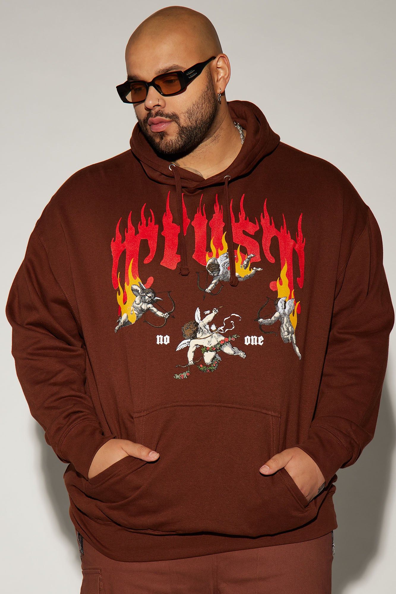 Trust None Hoodie - Chocolate sold by Fashion Nova product image thumbnail 5