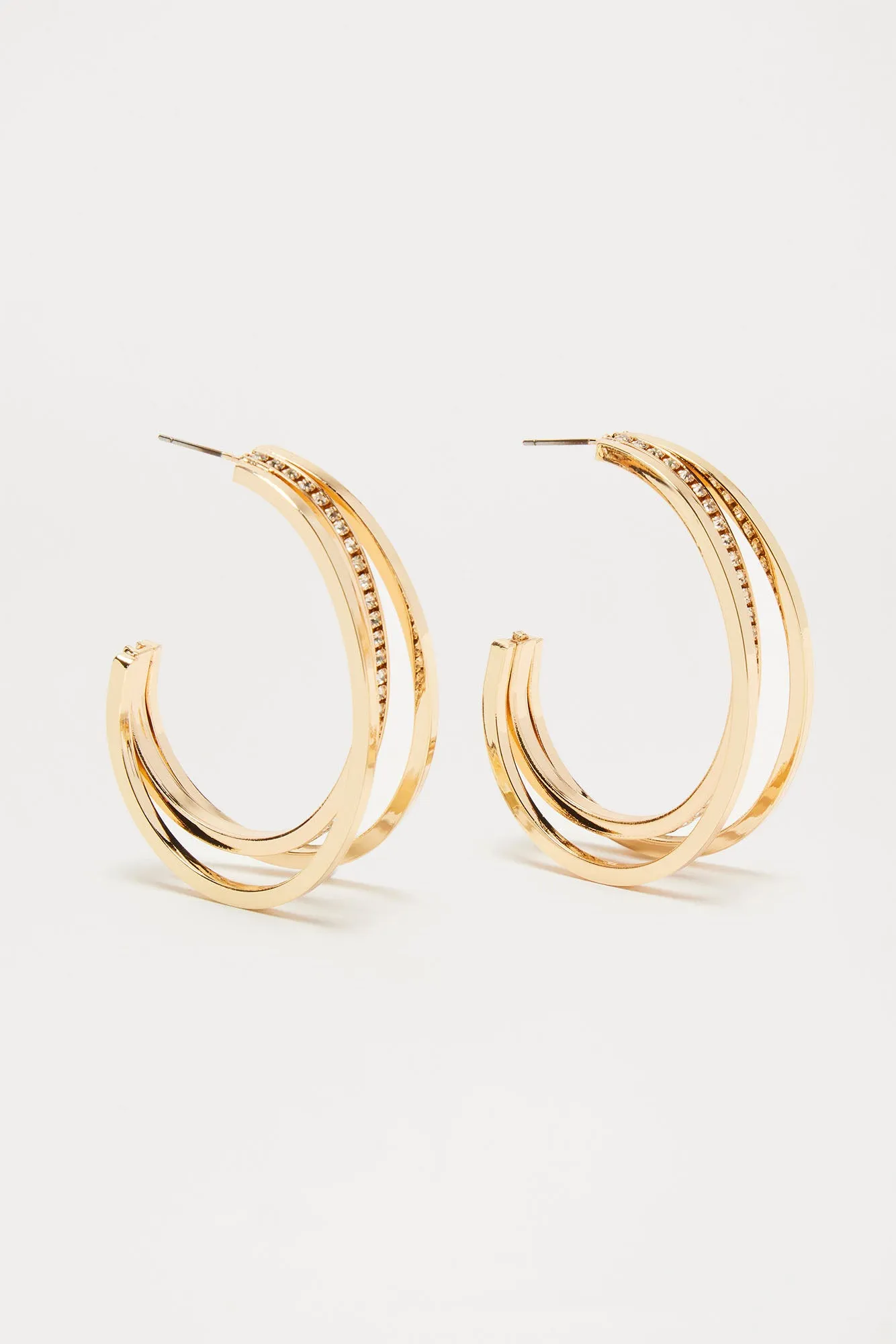 Triple Layers Hoop Earrings - Gold sold by Fashion Nova product image thumbnail 3
